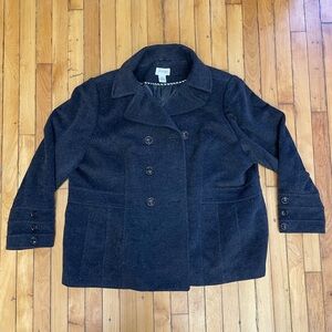 St. John's Bay Peacoat 3X Charcoal Gray